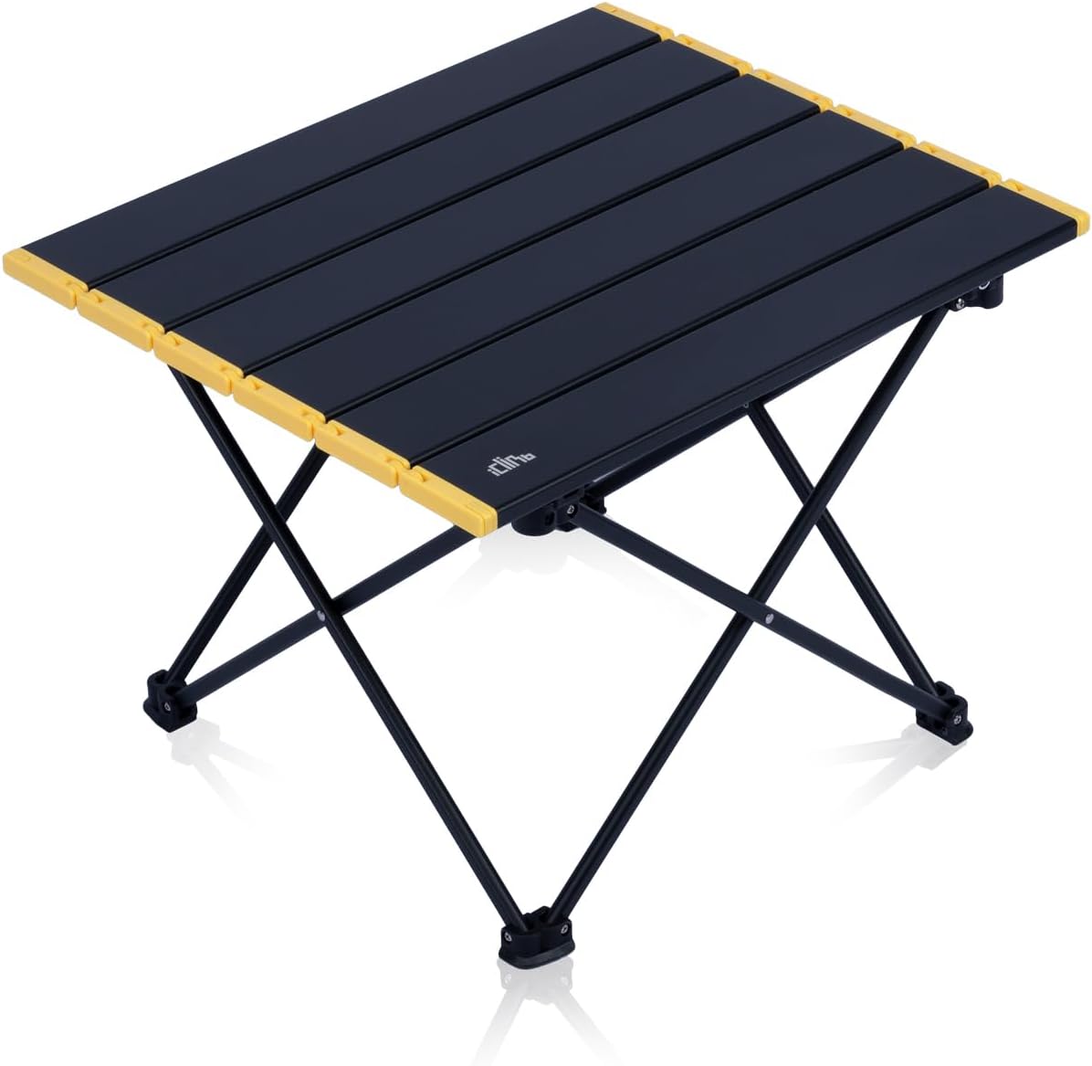 iClimb Ultralight Compact Camping Folding Table with Carry Bag (Black - S)