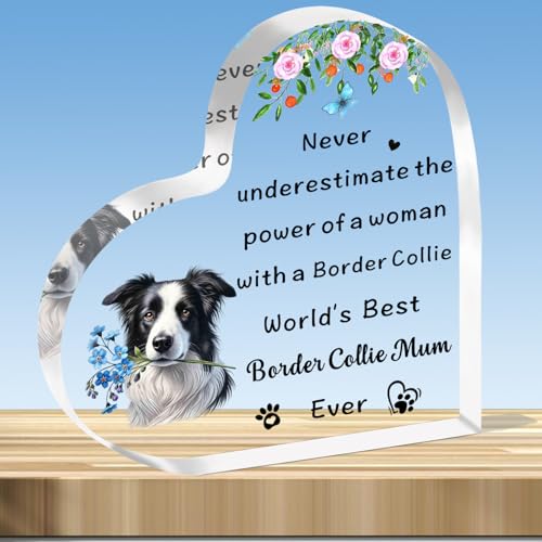 JMIMO Border Collie Mum Gifts Border Collie Gifts for Women Mothers Day Christmas Birthday Gifts for Border Collie Mum Plaque Present