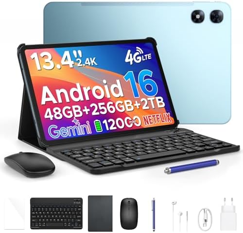 P13PRO Tablet 13.4 Inch, Android 16 Tablet with 48GB RAM 256GB RO...