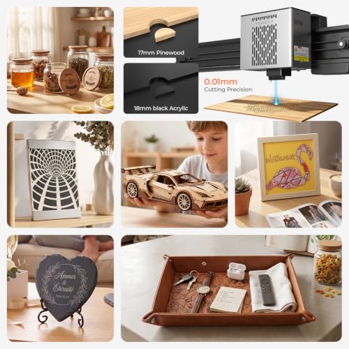 Image of TOOCAA 20W Laser Engraver and Cutter Machine, 5MP AI Camera Positioning, Auto Focus,Air Assist,Honeycomb Panel, Enclosed Laser Engraving Cutting Machine for Tumblers Wood Metal