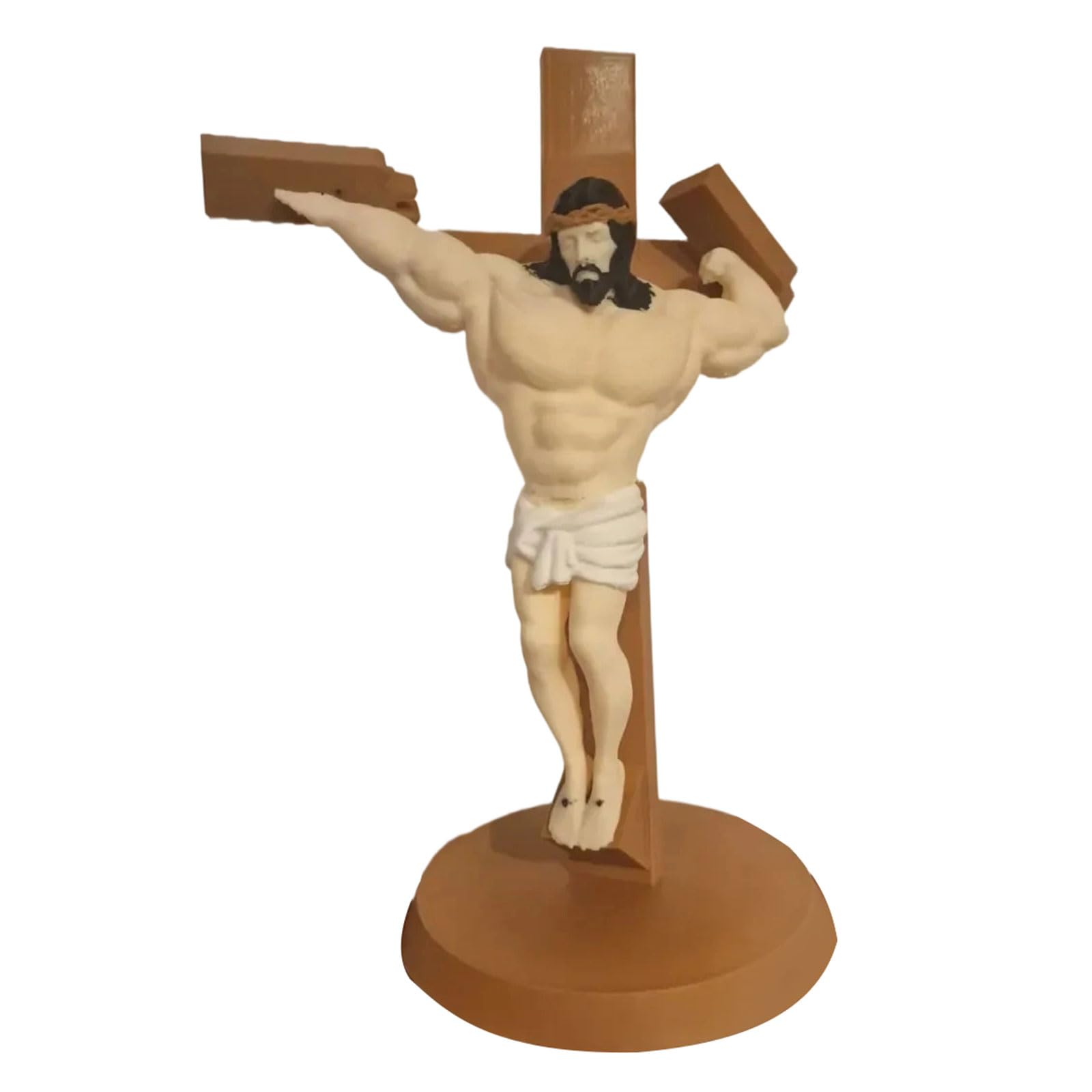 JTQYFI Creative Muscular Jesuses Statue Easter Themed Decors Indoor Tabletop Religious Gift Ideal for Home and Party Use Homd Decors