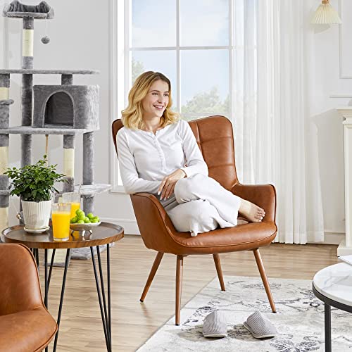 Yaheetech Freizeit Relaxsessel Kunstleder Ohrensessel Loungesessel Lehnstuhl Polstersessel fürs Wohnzimmer/Schlafzimmer/Arbeitszimmer/Gästezimmer – Bild 5