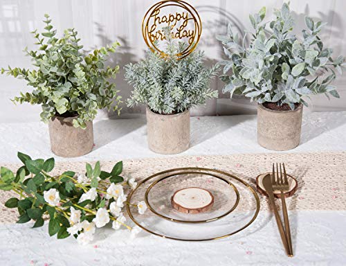 Romay 3 Pack Mini Potted Artificial Plants Fake Eucalyptus Greenery In Pots For Home Office Desk Decor #TOP4