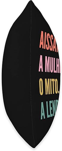 Miniatura 2 de Designs De Nomes Engraçados Para Mulher Funny Portuguese First Name Design-Aissatou Throw Pillow 16x16 Multicolor