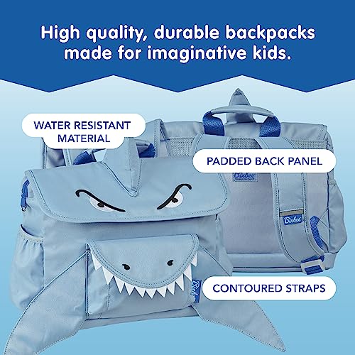 Bixbee Kids Backpack, Blue Shark Backpack for Boys & Girls, Water Resistant Backpack with Pockets, Durable Zippers & Easy Carry Design - Perfect Size Children's Bookbag for School.4
