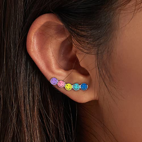 Boucles d'oreilles arc-en-ciel en argent 925 et émail de qualité - 2