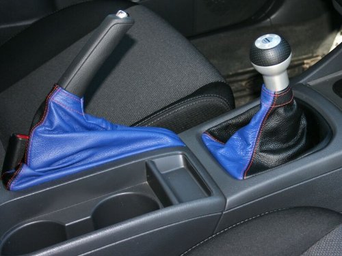 RedlineGoods Shift Boot - 5-SPD Compatible with Subaru Impreza 2012-16. Tailor Made - not Universal. Genuine top-Grade Italian Black Suede (Alcantara) with Silver Thread