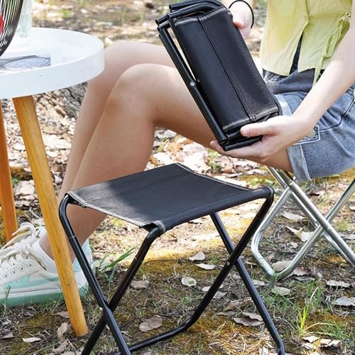 CHENBOOW Tragbarer Klapphocker,2 Stück Camping Hocker 30cm,Campinghocker,Gartenhocker,Leicht Sitz Falthocker,Klappstuhl,Mini-Klapphocker,mit Aufbewahrungsbeutel,für Reisen Wandern Garten – Bild 3