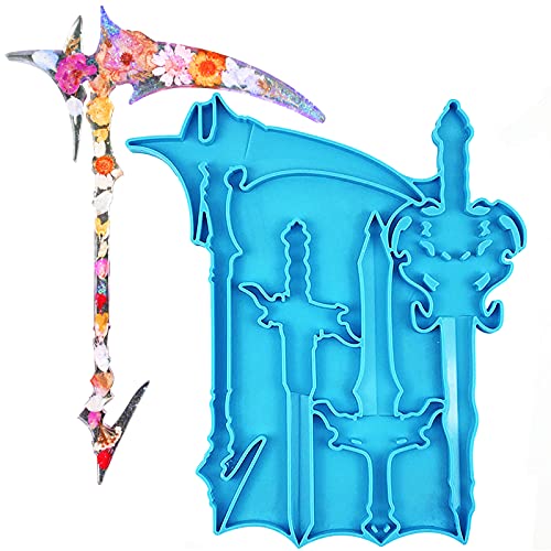 FUYAKEJI Sword Dagger Resin Molds, Knife Epoxy Silicone Molds for Casting Jewelry Sword Dagger