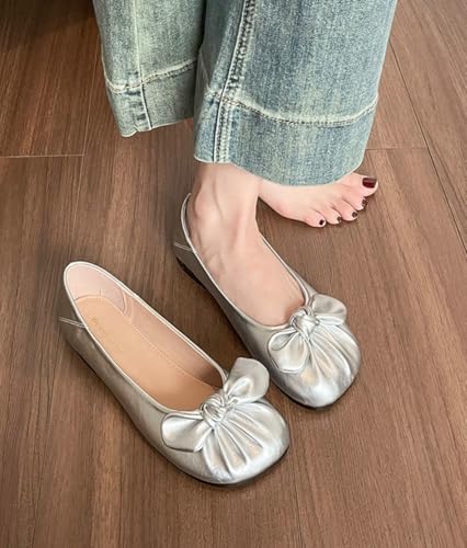 Women's Flats Dressy Casual Flats for Women Cute Bowknot Round Toe Comfortable Slip-On Dress Shoes Mary Jane Ballet Flats Walking Flat Shoes4