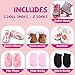18 inch Doll Accessories, 5 Pairs of Doll Shoes+2 Socks 18” Doll Shoes Includes Snow Boots/Roller Skates/Sandals/Flip-Flops/Dance Shoes/Pink/Black Socks for American Doll Boy or Girl Dolls