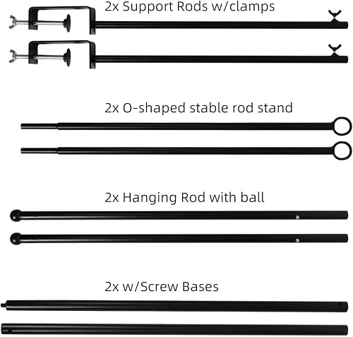 Miniatura 7 de Soporte para barra sobre la mesa con abrazaderas, 46-82 pulgadas de largo, soporte de arco de flores de metal ajustable, arco decorado para fiestas,
