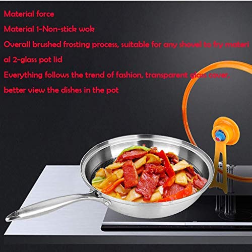 Wok de acero inoxidable con mango auxiliar y tapa miniatura 6
