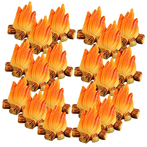 OATIPHO 20個 火の装飾品 ミニチュアたき火 ミニチュア キャンプファイヤーのおもちゃ キャンプファイヤーパーティーの装飾 マイクロフェイクファイア テラリウム 樹脂 クリスマス 植木鉢