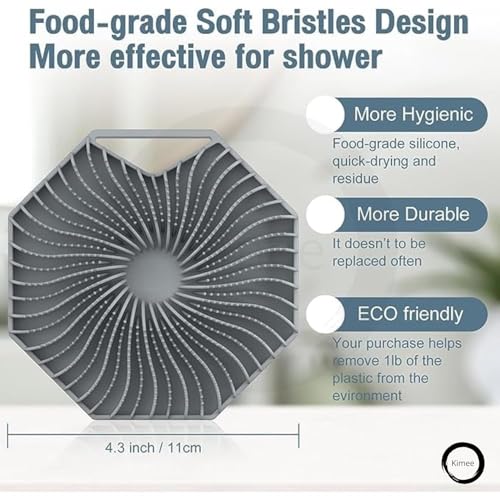 Image of Antimicrobial Silicone Body Scrubber, Exfoliating Body Scrubber for Sensitive Skin, Eco Friendly Shower Scrubber for Body, Silicone Body Brush for Showering, Charcoal