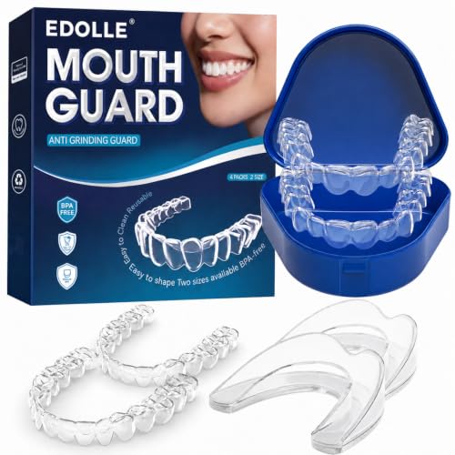 EDOLLE Anti Grinding Guard, Mouth Guard for Grinding Teeth at Night, Mouth Guard for Sleeping, Perfect fit Night Guards for Teeth Grinding, Reusable Mouthguard for Adults