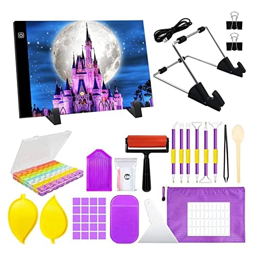 JOYBOY A4 LED Caja de Luz Portátil,Mesa de Luz Dibujo A4 Kit,Mesa de Luz Dibujo A4 Kit de Almohadilla de Luz Ultradelgada Regulable,Ideal para Animacion,Tattoo,Dibuja