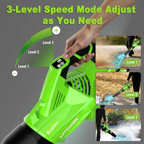 Leaf Blower Cordless, New Upgraded 1200W Brushless Motor Leaf Blower, 700CFM 200MPH with 3 Speed Modes, 160Mins Max Runtime, Handheld Electric Blower for Lawn Care, Yard, Dust & Snow - Image 5