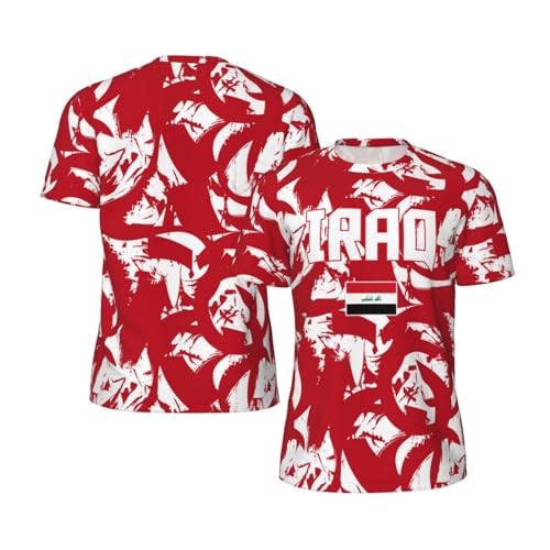 DABOYOZHZH Iraq Flag Cool Iraqans (82) Sports Jersey Mesh T-Shirt 3D Print for Running Cycling Soccer Tennis Fitness Climbing Shirts