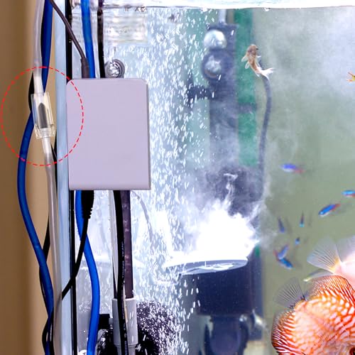 Psyqtsuary 12 Stück Aquarium Luftschlauch Ventil Rückschlagventil, Aquarium Luftpumpe Zubehör Luftrückschlagventil für 3/16 Zoll Standard ID Airline Schläuche (Schwarz)