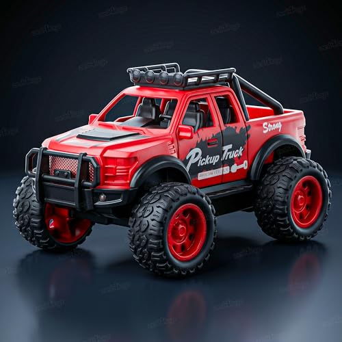 Image of Zest 4 Toyz Pickup Truck Toy for Kids Friction Powered Big Wheel Off Road Car Push and Go Vehicle Toy for Kids Assorted