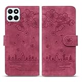 Cell Phone Case Wallet Compatible With Huawei Honor 70 Lite Wallet Flip Phone Case Embossed Phone Case Leather Case Phone Case Card Slot Phone Case Carrying Wrist Strap Phone Case Compatible With Huaw