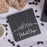Blue Ridge Mountain Gifts - Portland OR Skyline Coasters, Set of 4 - Portland Oregon Souvenir, Slate Coasters with Minimalist Skyline, Housewarming Gift for Friends, Family, & Neighbors
