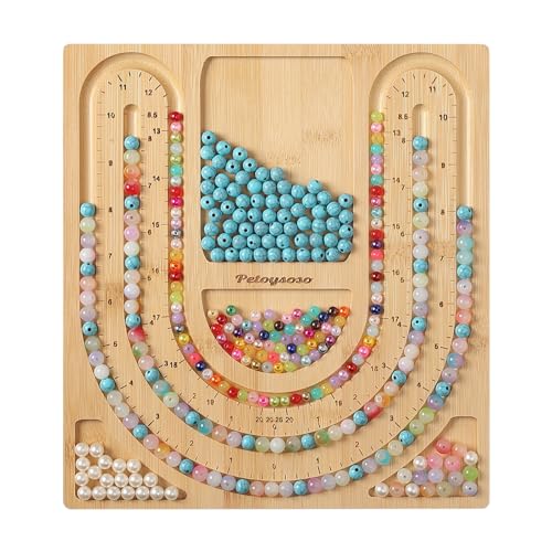 Petoysoso Bamboo Bead Board for Jewelry Making - Necklace and Bracelet Beading Board - Jewelry Making Supplies