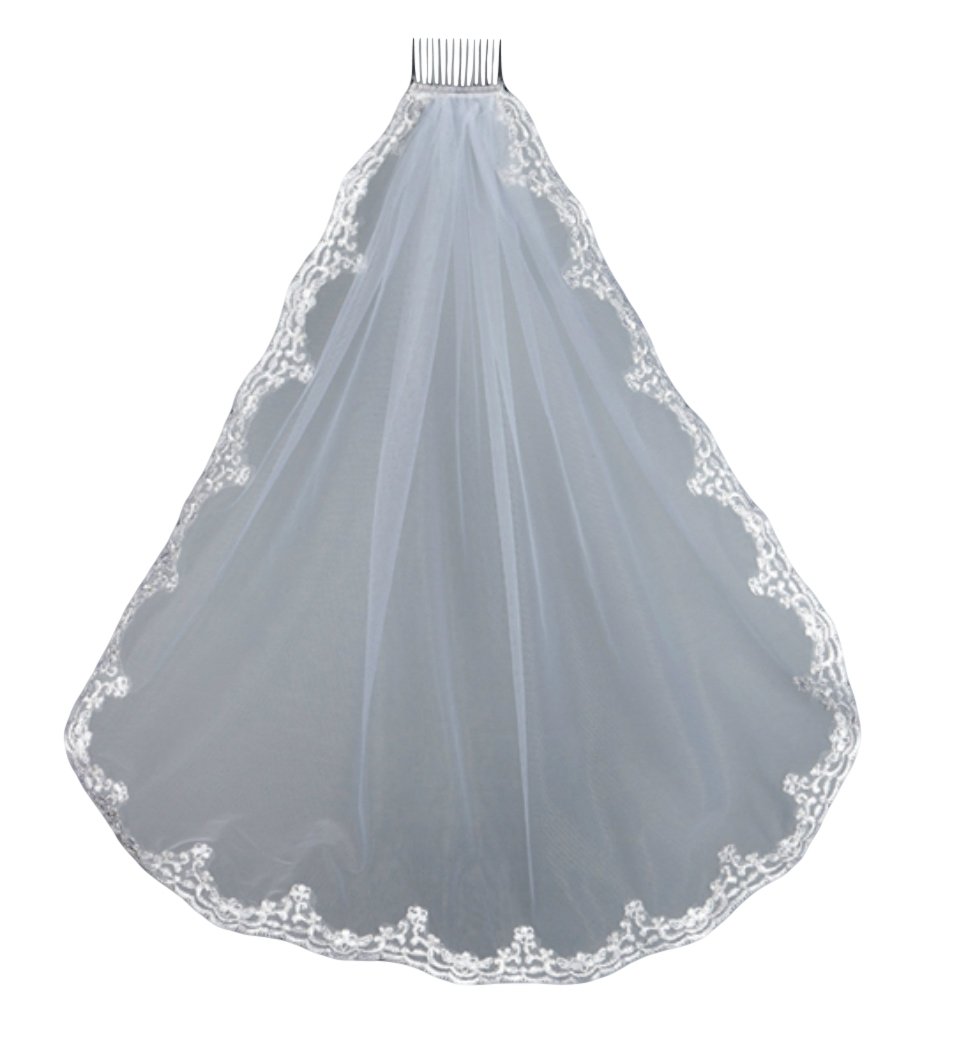 Lace Edge Mantilla First Communion Veil 36