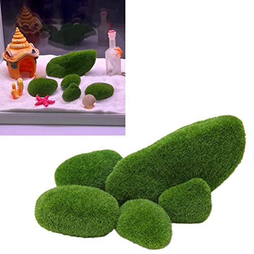 Tnfeeon 5PCS Artificial Moss Rocks for Home Decor and Aquariums - Image 3