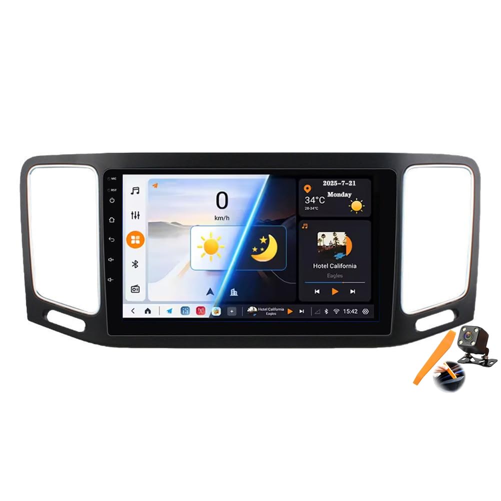 Autorradio 2 DIN Android 15.0 para VW Sharan 2012-2018 con GPS, Android Auto y pantalla de 9'' 8