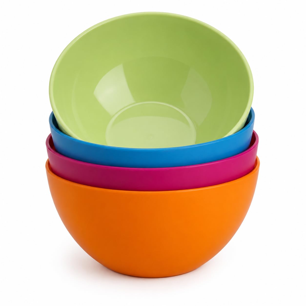 4 Piece Plastic Bowl Set 1500ml Each | BPA Free Food Grade Kitchen Serving Bowls | Multipurpose Salad, Fruit, Mixing, Rice & Snack Bowls | Microwave & Dishwasher Safe | Multicolor-image-35