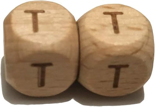 Miniatura 5 de Arakierst - 50 cuentas de madera del alfabeto de 0.472 pulgadas cuadradas de madera de haya una letra A E I O U para hacer joyas, nombres, collares