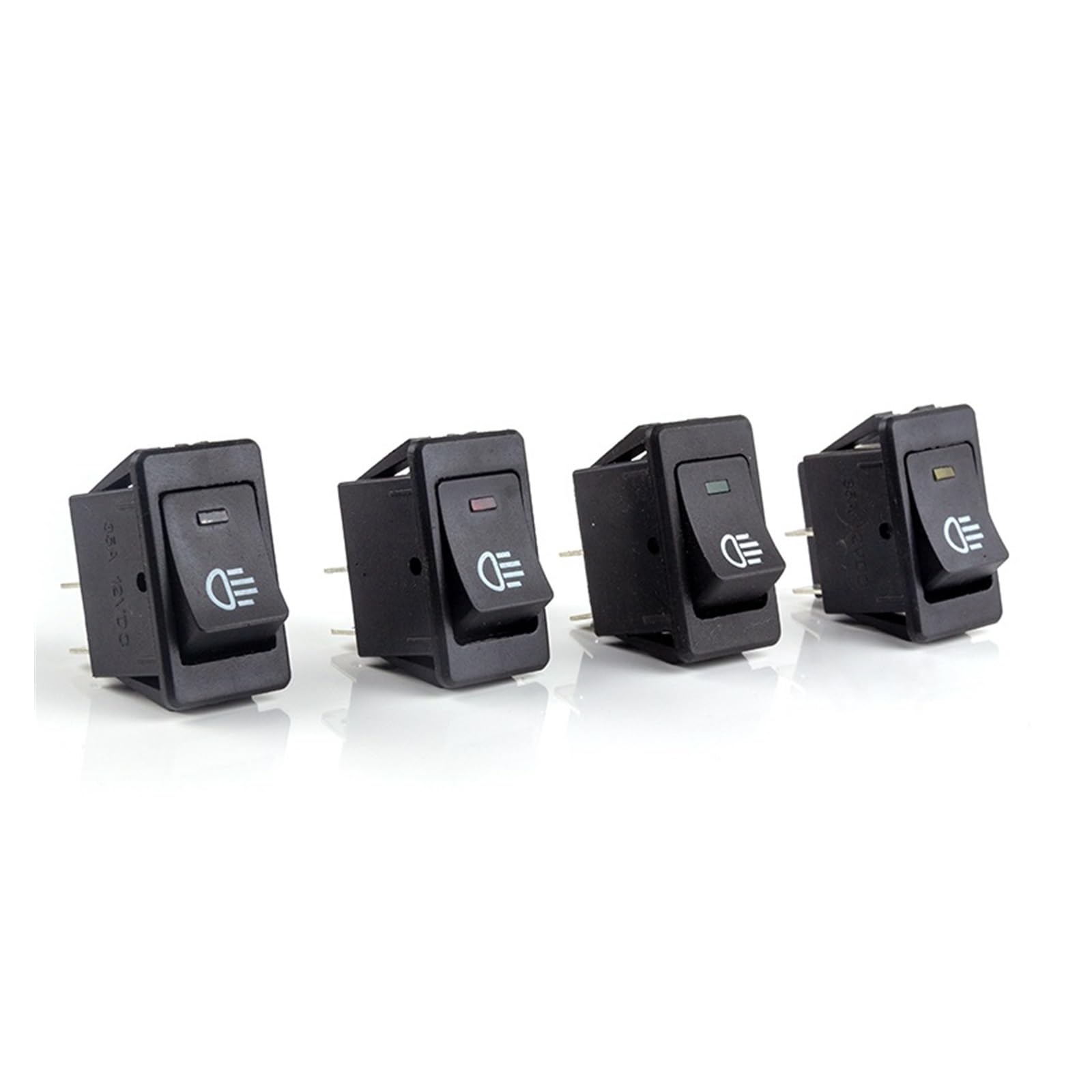 POWTAXBJGD ASW-17D Fog Light Lamp Rocker Switch LED for Car Truck Boat Dash Dashboard 12VDC 35A(Green)