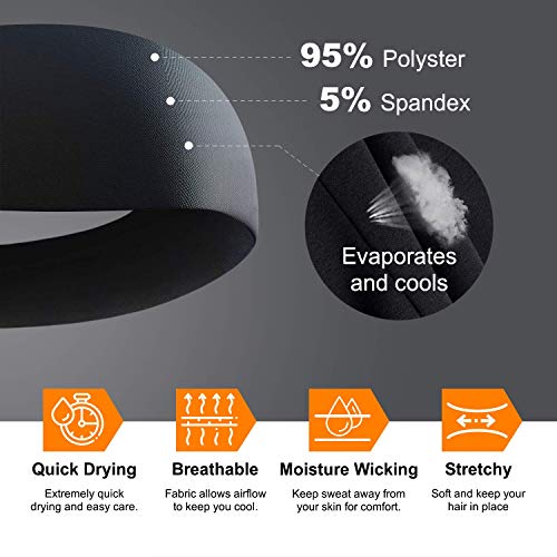 Easyoung Sport Headbands For Men, 3-Pack Men's Headbands, Non Slip Sweatband Headbands For Running, Hairband For Women & Men #TOP2