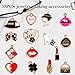 BigOtters 38PCS Assorted Mini Gold Plated Enamel Charm Set, 18PCS Women Makeup Fashion Style Lipstick Perfume Pendant with 20PCS Golden Ear Hooks in Jewelry Making