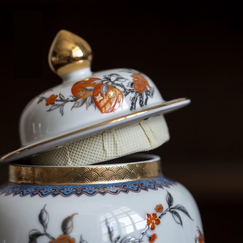 XYNSNDB Słoik cukru chińskie puszki na herbatę ceramiczne zamknięte puszki kawa puszki do przechowywania herbaty herbata luzem wazon ozdoby dekoracje pojemnik na herbatę
