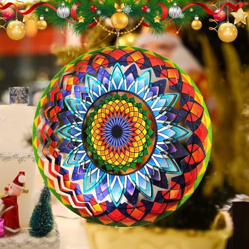 Image of The Artment Celestial Harmony Multicolor 12inch StainlessSteel Vibrant 3D Sculpture for Indoor and Outdoor Use Wind Spinner (Model - 5)