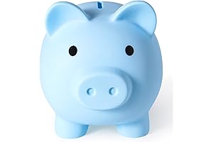 Piggy Bank for Toddlers, Unbreakable, Large Blue Money Bank for Kids
