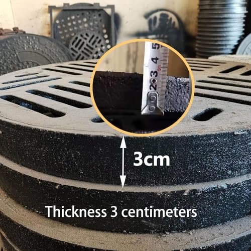 Round Cast Iron Drain Grate Cover for Sewer, 24.8in (63cm) – Durable Drainage Grate Replacement for Garden, Yard, Catch Basin & Lawn Strainer Solutions