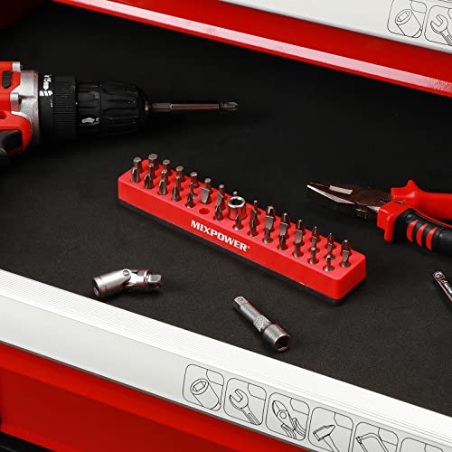 Image of MIXPOWER 1 /4 inch Magnetic Bits Holder,43 Hole Hex Bit Organizer with Strong Magnetic Base, Magnetic Tool Organizer