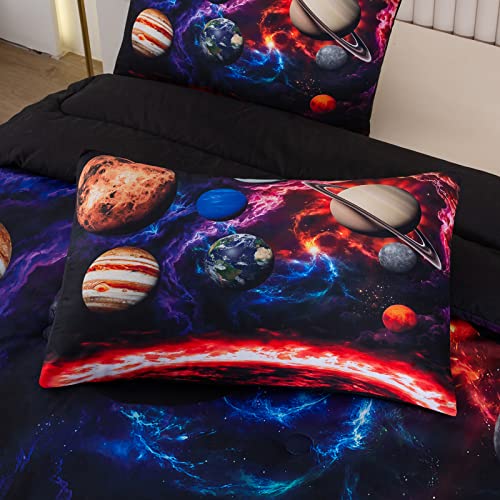 Bodhi Galaxy Bedding Set Full Colorful Space Comforter Set Universe Nebula Night Galaxy In Rainbow Colors 3 Piece Kids Boys Girls Cosmos Comforter Set Include-1 Galaxy Comforter & 2 Pillowcases #TOP2