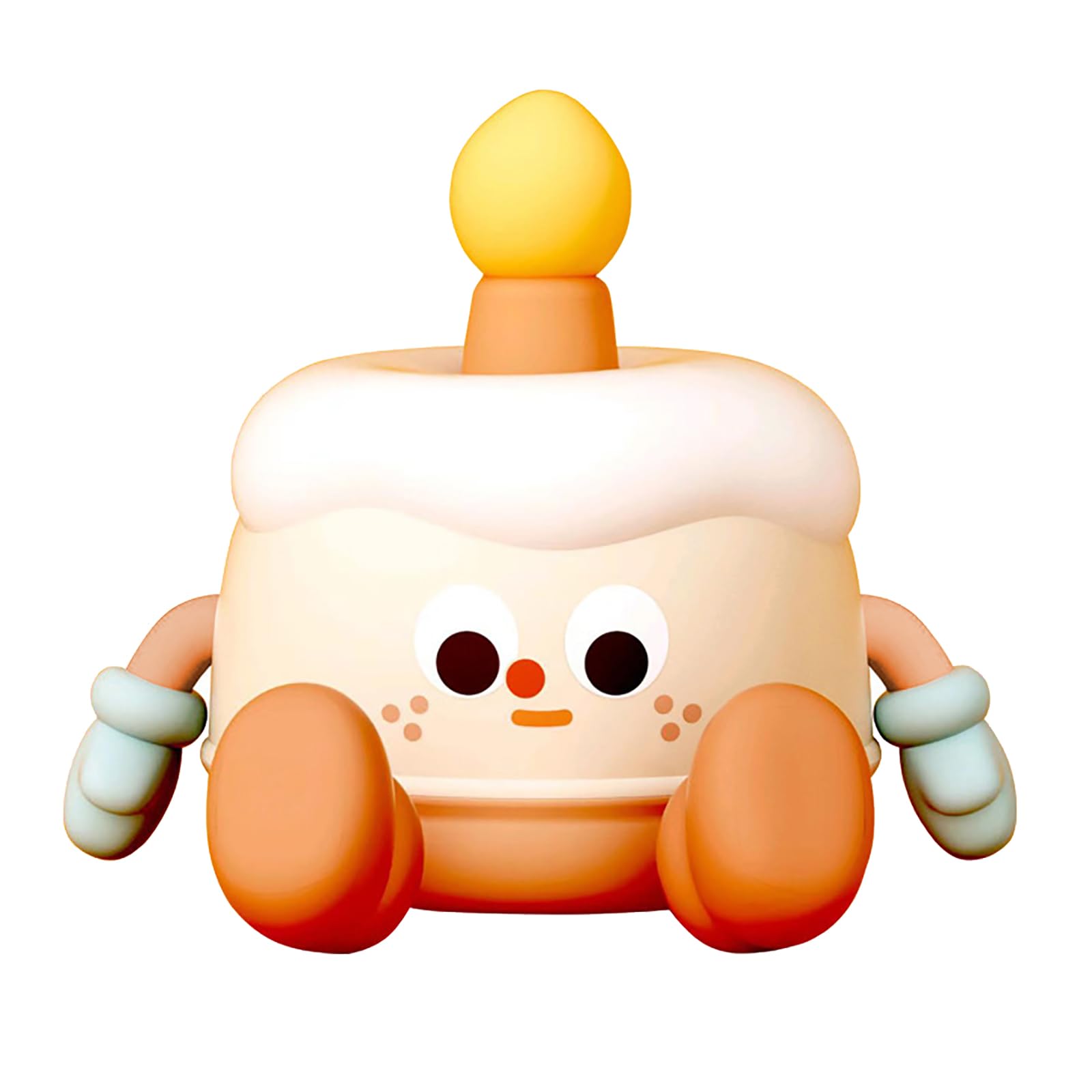 Lámpara de noche LED recargable para dormitorio de niños, lámpara táctil de silicona suave con luz cálida, pastel de cumpleaños, guardería