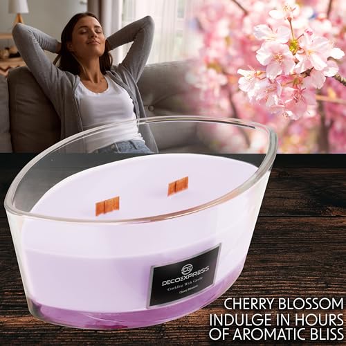 DECO EXPRESS Scented Candles, Double Wick Crackle Candles, Long 50 Hours Burn Time, Calming & Cosy Home Decor, Birthday - Image 3