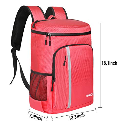 Forich Backpack Cooler Leakproof Insulated Waterproof Backpack Cooler Bag, Lightweight Soft Beach Cooler Backpack For Men Women To Work Picnics Camping Hiking, 30 Cans (Watermelon Red) #TOP5