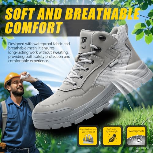 Image of Steel Toe Shoes Puncture Resistant Safety Work Boots for Men.