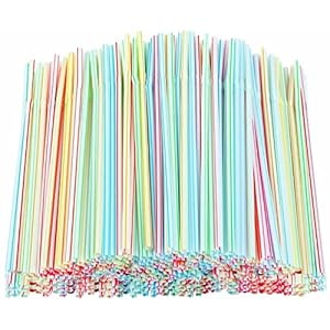 Xyedyaup 400 stuks rietjes dikke kinderrietjes kleurrijke drinkrietjes cocktailparaplu’s herbruikbaar stro flexibele…