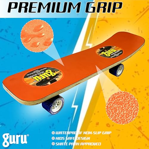 Image of GURU Skateboard, Wooden Non-Slip Skateboard for Kids, Adult, Casterboard /Skate Board /Hoverboard /Longboard for Beginners, Learners, Training Purpose for All Age Group