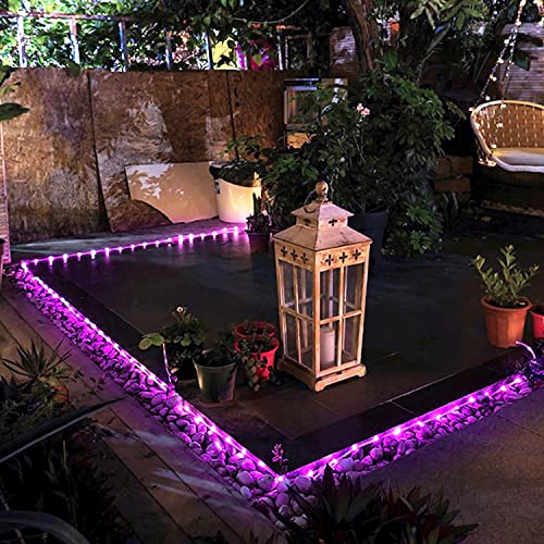 JMEXSUSS 2 * 200 LED Pink Solar Rope Lights, 66ft IP 65 Waterproof Solar String Light Outdoor, 8 Modes Christmas Lights for Camp Trampoline Ladder Slide Tent by JMEXSUSS - Image 7