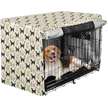 Metal Dog Crate Covers Beige Cute Dogs Pet Privacy Cover Rollers Shades